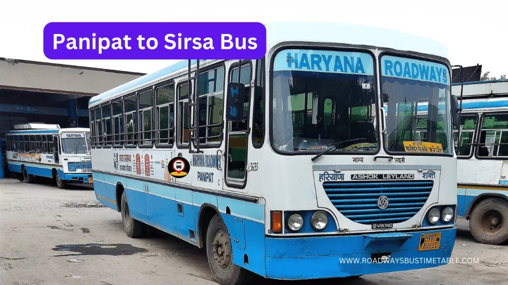 Panipat to Sirsa Bus Time Table Panipat to Sirsa Bus